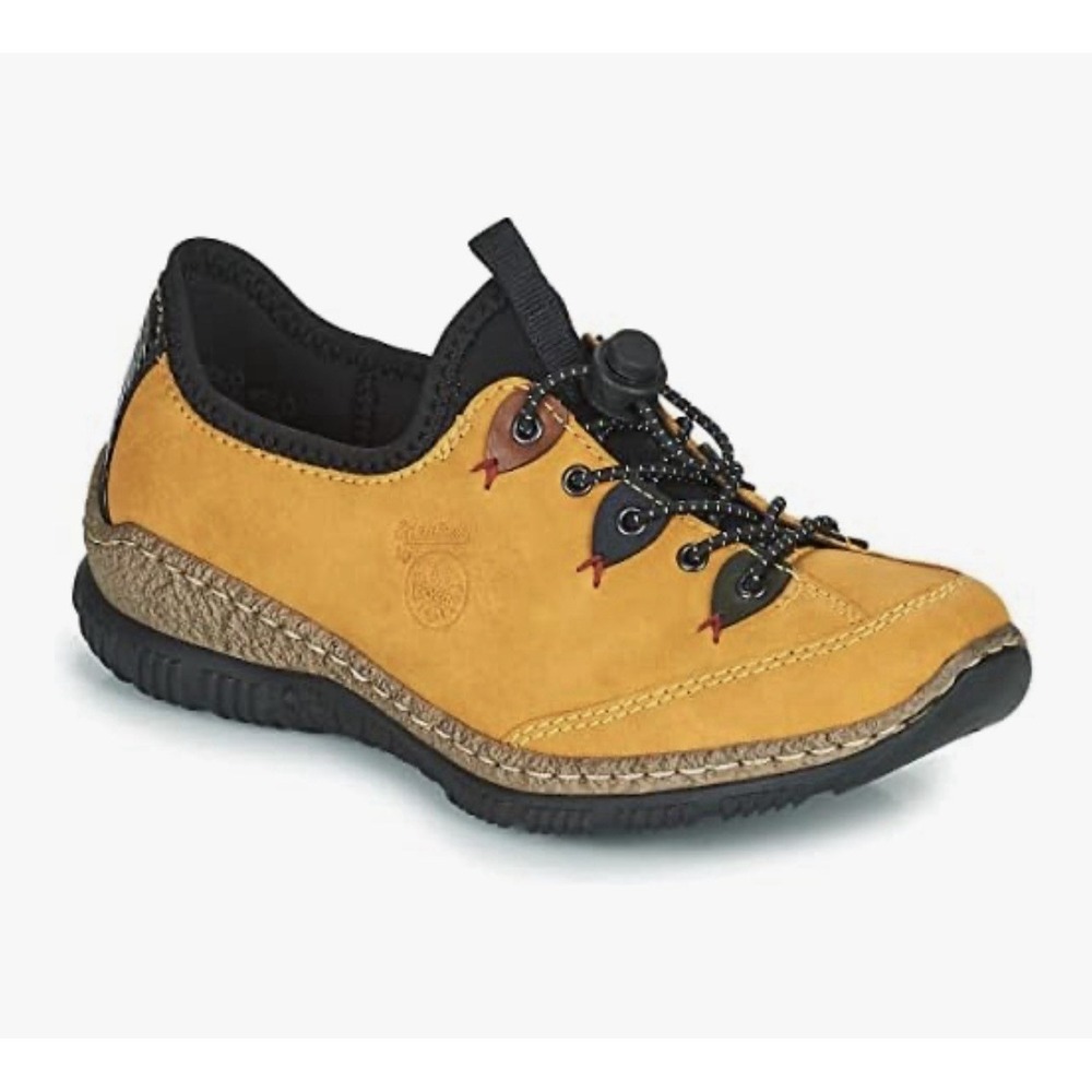 Rieker N3271-68 Women EU 41 US 9.5-10 Mustard Yellow Comfort Walking Shoes - Picture 3 of 11